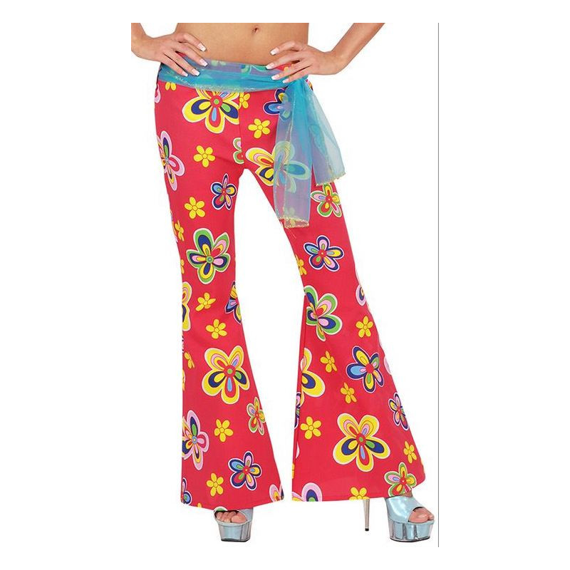 pantalon fleur rouge