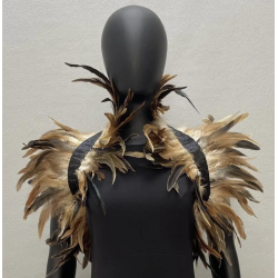 Echarpe marron en plumes Naturelle