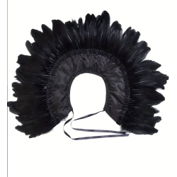 Epaulettes noir en plumes